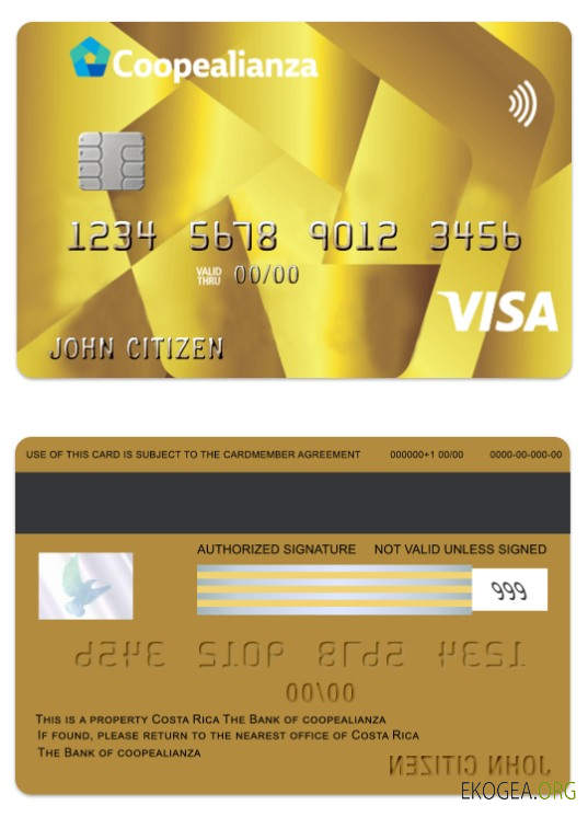 Carte visa or Costa Rica Coopealianza